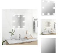 Espejo de pared con iluminación LED, cuadrado, de vidrio