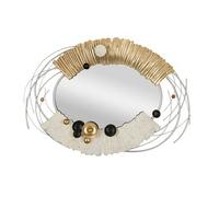 Espejo De Pared De Metal Dorado Cm 114x7x81.