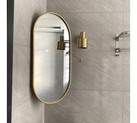 Espejo de pared giratorio para baño, marco de metal ovalado, 30 x 50 cm, 35 x 60 cm, 40 x 80 cm, 50 x 80 cm, a prueba de explosiones, perfecto para baño y vestidor (tamaño: 30 x 50 cm, color: negro)