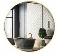 Espejo de pared LED, forma redonda, para baño. Diseño moderno. Luz neutra de 4000K. Diámetro: 50 cm