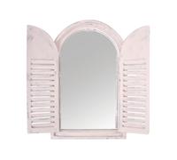 Espejo De Pared Marco De Madera Blanco Con Ventanas Abatibles Antik Shabby Chic