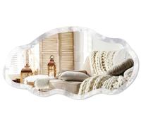 Espejo de pared moderno con un borde decorativo – 90x45 cm – Espejo asimétrico de diseño libre – Decoración de espejo original para salón, recibidor y dormitorio – Abstracción sutil