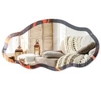 Espejo de pared moderno con un borde decorativo – 90x45 cm – Espejo asimétrico de diseño libre – Decoración de espejo original para salón, recibidor y dormitorio - Abstracción vibrante