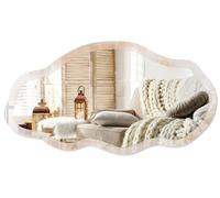 Espejo de pared moderno con un borde decorativo, de 90x45 cm. Espejo asimétrico de forma libre, una decoración original para salón, recibidor y dormitorio. Un toque sutil y elegante