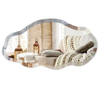 Espejo de pared moderno con un borde decorativo, de 90x45 cm. Espejo asimétrico de forma libre, una decoración original para salón, recibidor y dormitorio. Formas orgánicas