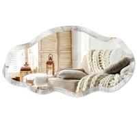 Espejo de pared moderno con un marco decorativo – 90x45 cm – Espejo asimétrico de diseño libre – Decoración de espejo original para salón, recibidor y dormitorio – Abstracto de mármol