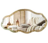 Espejo de pared moderno con un marco decorativo – 90x45 cm – Espejo asimétrico de diseño libre – Decoración de espejo original para salón, recibidor y dormitorio – Abstracto de mármol