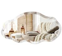 Espejo de pared moderno con un marco decorativo – 90x45 cm – Espejo asimétrico de diseño libre – Decoración de espejo original para salón, recibidor y dormitorio – Abstracto de mármol