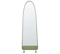 Espejo De Pared Moderno Ovalado Marco Metal Hierro Decoración Sala De Estar 45 X 146 Cm Verde Parnay