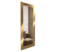 Espejo de pared STYLER JYVASKYLA, 56x148 cm, rectangular, marco de MDF dorado, ideal para pasillos, dormitorios, baños. Espejo de cuerpo entero, moderno, decorativo y grande
