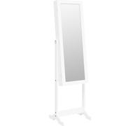 Espejo de pie con joyero y luces LED blanco