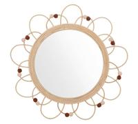 Atmosphera – Espejo infantil Campagne – ratán y cristal – D38 cm – decoración de pared