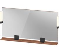 Espejo Duravit Sivida, negro diamante mate, 1330x36x650mm, luz superior, interruptor sensor, conexión a la red, SV74250BD790000, Color: Nogal mate
