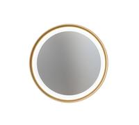 Espejo Led Mirò Ø60 Cm 58w Oro Cepillado - Lámpara De Techo Y Aplique - Luz Cálida 3000k - Diseño Moderno Para Baño, Dormitorio Y Entrada