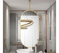 Espejo montado en el techo con marco de metal ovalado, espejo de barra colgante dorado para tocador de baño, espejos decorativos para pared - Los brazos se pueden personalizar ( Size : 40cmx70cm )