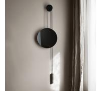 Espejo New Works Rise and Shine, negro, Ø 45 cm, cristal