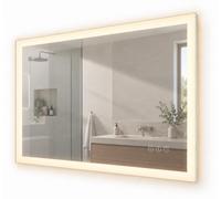 Espejo para baño Relaxdays, 60 x 80 cm, espejo LED con regulador de intensidad, enchufe, antiniebla, IP44, espejo de baño de diseño rectangular, de vidrio
