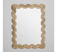 Espejo rectangular de madera de mango grabado, 92x122 cm