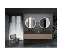 Espejo Redondo con Luz Perimetral Integrada al Marco de Aluminio Negro Mate Nepal de LedImex - 60 cm de diámetro