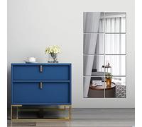 Espejos de pared de cuerpo completo, 8 piezas de plexiglás acrílico, espejo montado en la pared, espejo largo grande sobre la puerta, espejo largo grande para entrenamiento en casa, gimnasio, baile,