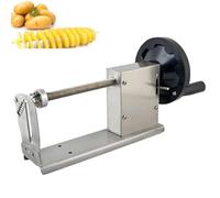 Espiralizador de patatas, máquina manual de patatas fritas con mango de goma y cuchillas afiladas, corte uniforme para patatas, zanahorias, calabacín, rábanos y más