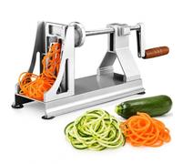 Espiralizador De Verduras Manual, 3 Cuchillas Para Cortes De 2/3/4 Mm | Espirales y Rallados a Mano, para Calabacín, Papa, Zanahoria y Pepino