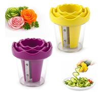 Espiralizador manual de verduras y rizador para tallar rosas, 2 unidades | Herramienta de corte de rallador de cocina de mano, herramienta rizadora en espiral de verduras, cortador manual de tallado