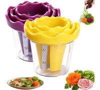 Espiralizador y rizador de verduras; cortador y rallador manual para crear flores de frutas y verduras (decoración y guarnición)