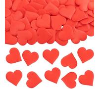 Esponja de confeti con forma de corazón, color rojo, 100 unidades, tamaño grande, decoración de corazones, confeti, bodas, cumpleaños, decoración de mesa para bodas, Navidad, San Valentín