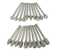 EsportsMJJ 20Pcs 3 mm Vástago Diamante Molienda Fresas Brocas para Herramientas Rotatorias Dremel