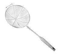 Espumadera de acero inoxidable 304 con mango largo, cuchara coladora de cocina profesional para fideos para freír pasta, cucharón de alambre resistente al calor con gancho, utensilio apto para