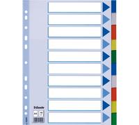 Esselte 15261 separadores de plástico de colores A4 con 10 pestañas (11 agujeros)