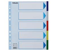 Esselte 15266 - Separador (tamaño A4, 5 pestañas), Multicolor
