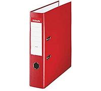 Esselte 42301 - Archivador de Palanca de PP de Plástico Forrado, Tamaño Folio, Rojo, Anchura Lomo: 75 mm, 1 Unidad, Capacidad de 500 Hojas A4