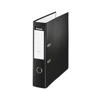 Esselte 42304 - Archivador de Palanca de PP de Plástico Forrado, Tamaño Folio, Negro, Anchura Lomo: 75 mm, 1 Unidad, Capacidad de 500 Hojas A4