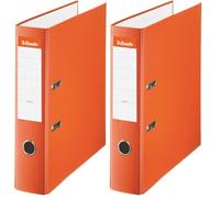 Esselte 42323 - Archivador de Palanca de PP de Plástico Forrado, Tamaño Folio, Naranja, Anchura Lomo: 75 mm, 1 Unidad, Capacidad de 500 Hojas A4 (Paquete de 2)