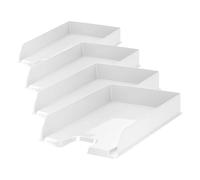 Esselte 623608 - Bandeja Portadocumentos Europost VIVIDA de Esselte, Tamaño A4, Apilable Vertical o Escalonadamente, Color Blanco, Material Poliestireno (PS), Dimensiones 254 x 61 x 350 mm