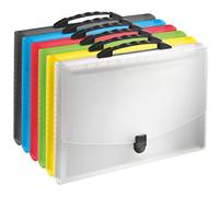 Esselte 624028 - Juego de 6 valisettes con fuelle translúcido vivida, colores surtidos