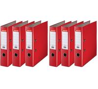 Esselte 624292 - Archivador con anillas (Capacidad 550 hojas, 3 unidades), rojo, 75 mm (Paquete de 2)