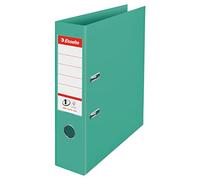 Esselte No.1 Archivador de Palanca, Capacidad 500 hojas, Lomo de 75mm, Carpeta A4 Ligera y Resistente, Casa y Oficina, Diseño en Relieve, Gama Colour'Breeze, Verde, 626505