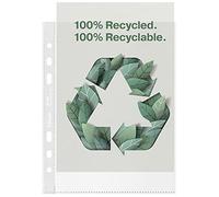 Esselte 627495 - Funda A5 Recycle De Polipropileno 100% Reciclado, 70 Micras, Superficie Mate Rugosa, Apertura Superior, Tira Preperforada 6 Agujeros, Caja De 100 Unidades