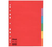 Esselte 100200 separadores de cartón de colores A4 con 6 pestañas (11 agujeros)