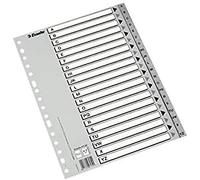 Esselte Separadores alfabéticos Abecedarios PP folio multitaladro gris Gama ECO