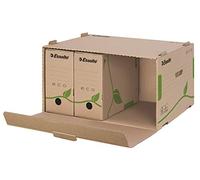 Esselte Caja de clasificación y transporte con tapa y apertura frontal, 100% cartón reciclado, marrón natural, ecológico, 623919