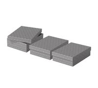 Esselte Caja mediana de cartón 628285 – Pack de 3 con tapa, 100% reciclado, diseño geométrico gris