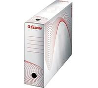 Esselte - Caja para archivar estándar, 100 mm, A4, caja de transferencia, cartón ondulado sin ácido, paquete de 10, capacidad 800 hojas, blanco, 20172