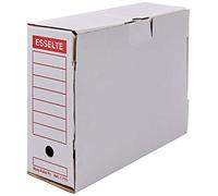 Esselte Caja para el archivo de documentos a largo plazo, Tamaño folio prolongado, 1 unidad, Capacidad 800 hojas, Lomo 115 mm, Blanco, 1710