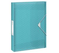 Esselte Carpeta Organizadora Tamaño A4, Hasta 200 Hojas, Lomo de 25mm, Carpeta Translúcida para Documentos, Casa/Oficina, Patrón en Relieve, Gama Colour'Breeze, Azul, 626259