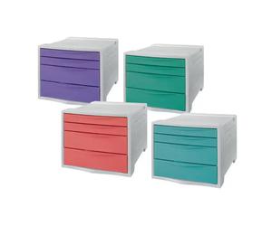 Esselte Colour Breeze Fichero de Cajones de Sobremesa, Colores Surtidos, Set de 4