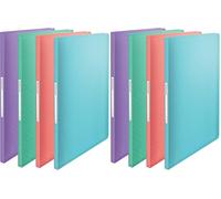 Esselte Cuaderno A4 con 40 Fundas de Plástico, Capacidad para 80 Hojas, Presentación y Almacenamiento de Documentos, Casa/Oficina, Patrón en Relieve, Gama Colour'Breeze, Color Variado, 626229